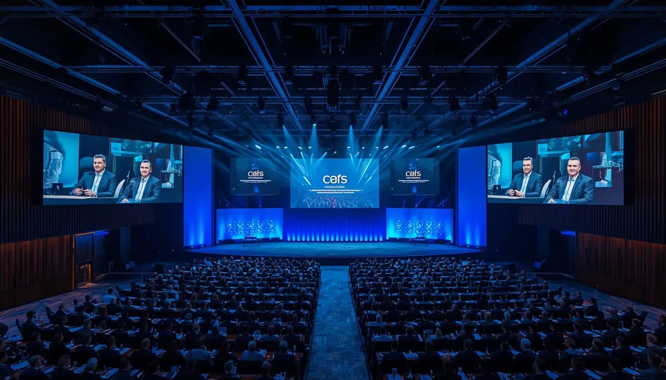 Conference stage set by Chronicle Exhibits in Dubai