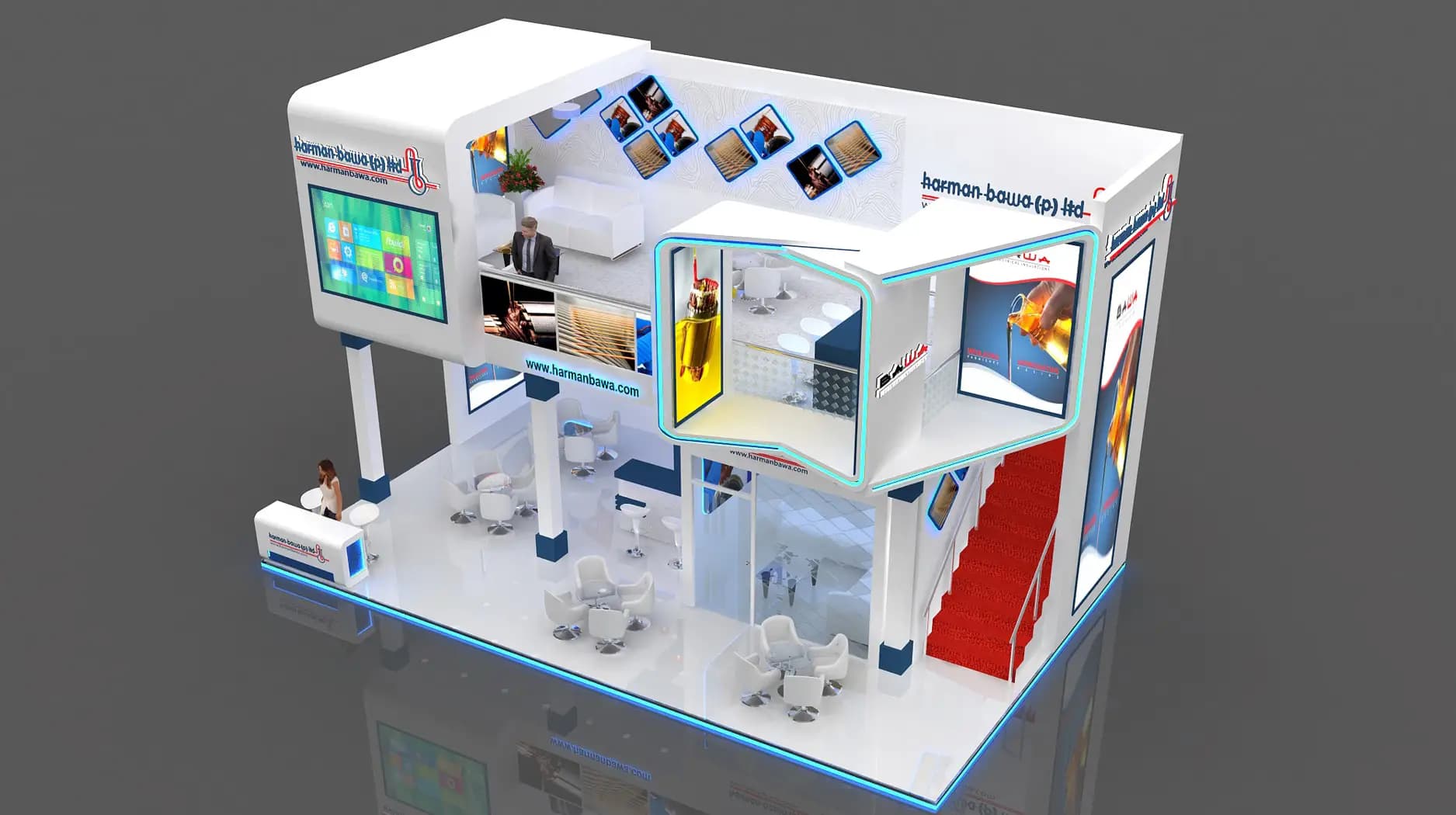 Corporate double decker display