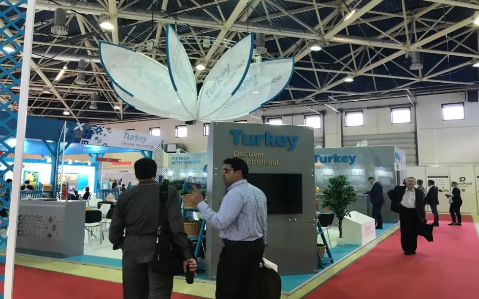 Custom modular exhibition booth for a corporate exhibitor